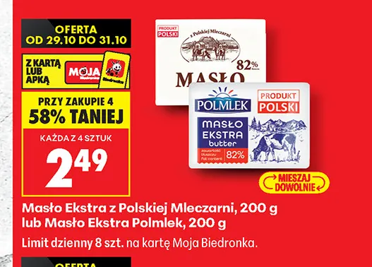 Masło Ekstra Polmlek promocja w Biedronka