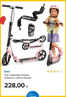 Hulajnoga miejska Soke City składana czarno-różowa promocja w Smyk