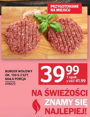 Burger wołowy ok. 150g 2szt. mała porcja promocja w Selgros