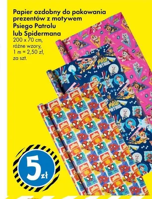 Papier ozdobny do pakowania prezentów Spiderman 200x70 cm promocja w Tedi