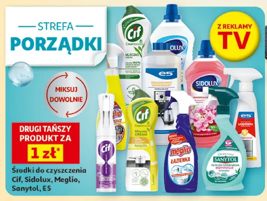 Środki do czyszczenia Cif, Sidolux, Meglio, Sanytol, E5 promocja w Auchan