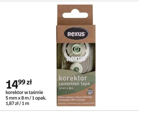 Korektor w taśmie Rexus 5 mm x 8 m promocja w Empik