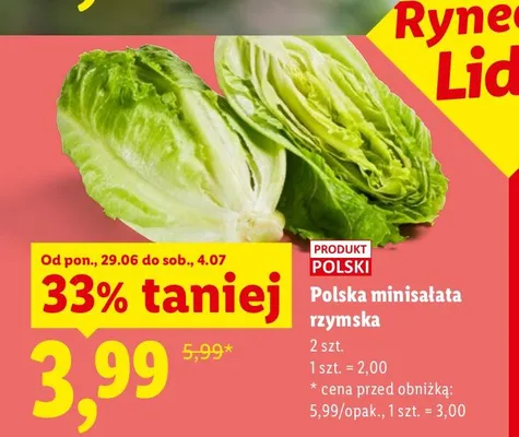 Minisałata rzymska polska promocja w Lidl