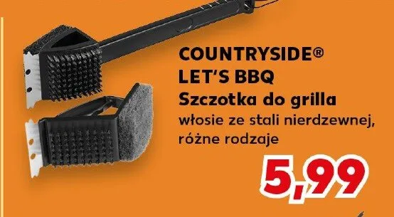 Szczotka do grilla Countryside Let's BBQ włosie ze stali nierdzewnej promocja w Kaufland