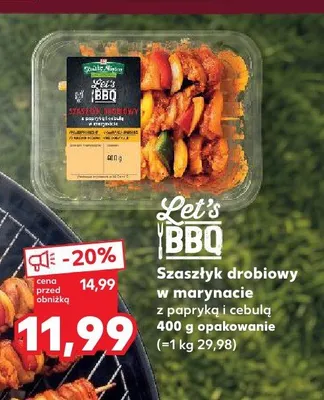 Szaszłyk drobiowy w marynacie z papryką i cebulą Let's BBQ promocja w Kaufland