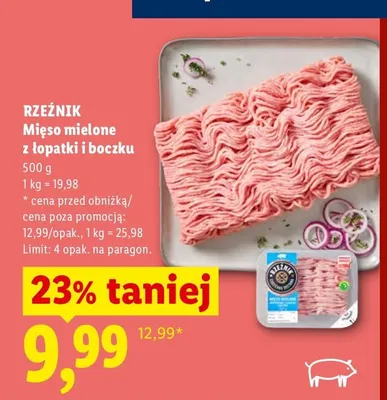 Mięso mielone z łopatki i boczku Rzeźnik promocja w Lidl