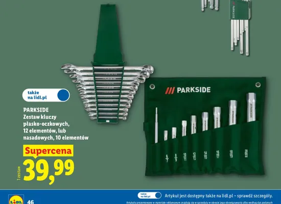 Zestaw kluczy płasko-oczkowych Parkside promocja w Lidl