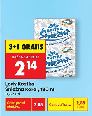 Lody Kostka Śnieżna promocja w Biedronka