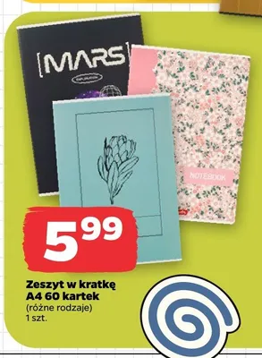Zeszyt w kratkę A4 60 kartek Herlitz promocja w Netto