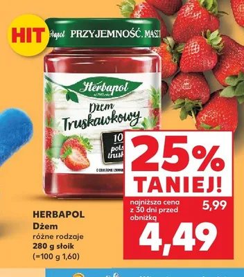 Dżem truskawkowy Herbapol promocja w Kaufland