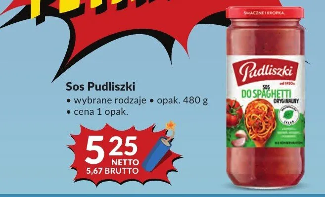 Sos do spaghetti Pudliszki promocja w Makro