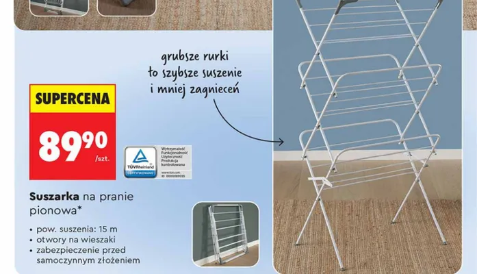 Suszarka na pranie pionowa promocja w Biedronka