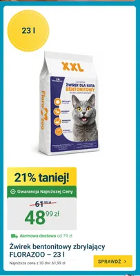 Żwirek bentonitowy zbrylający Florazoo promocja w ERLI