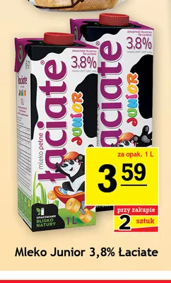 Mleko Junior Łaciate 3,8% promocja w Gram Market