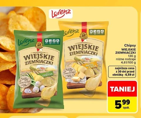 Chipsy Wiejskie Ziemniaczki Cebulka promocja w Carrefour
