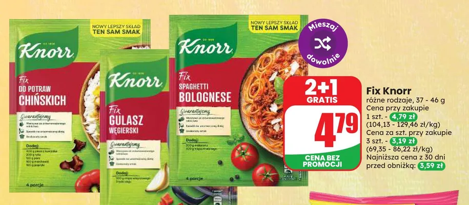 Fix spaghetti bolognese Knorr promocja w Dino