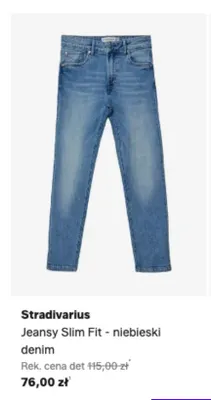 Jeansy Slim Fit Stradivarius niebieski denim promocja w Lounge by Zalando