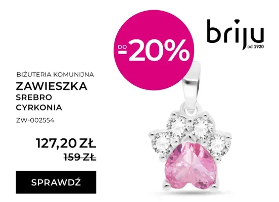 Zawieszka srebro cyrkonia promocja w Briju