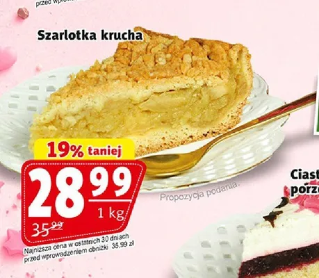 Ciasto Szarlotka krucha Cukiernia Banasiak promocja w Prim Market