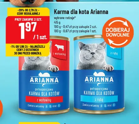 Karma dla kota z rybą Arianna promocja w POLOmarket