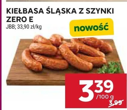 Kiełbasa śląska z szynki zero E promocja w Stokrotka
