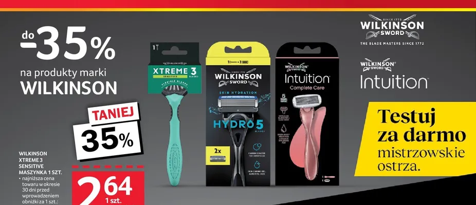 Maszynka do golenia Wilkinson Sword Xtreme 3 Sensitive promocja w Selgros