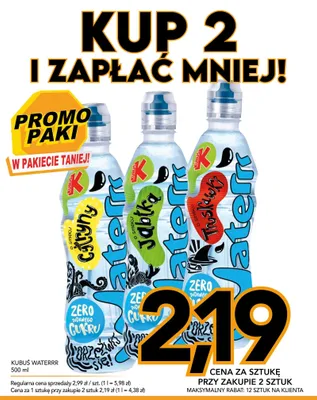 Woda smakowa Kubuś Waterrr o smaku jabłka promocja w Kupiec