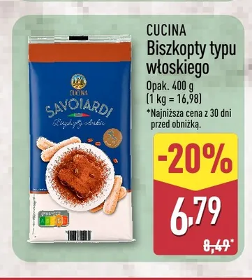 Biszkopty typu włoskiego Cucina promocja w Aldi