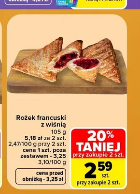 Rożek francuski z wiśnią promocja w Carrefour