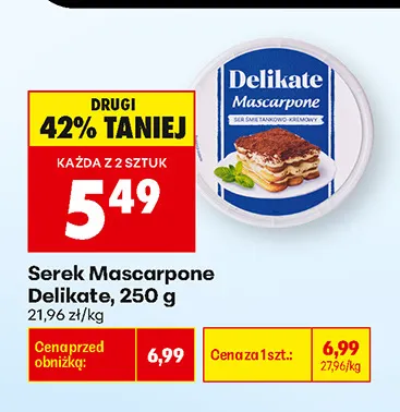 Serek Mascarpone Delikate promocja w Biedronka