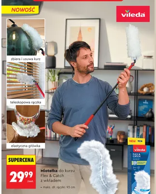 Miotełka do kurzu Vileda Flex & Catch z wkładem 93cm promocja w Biedronka
