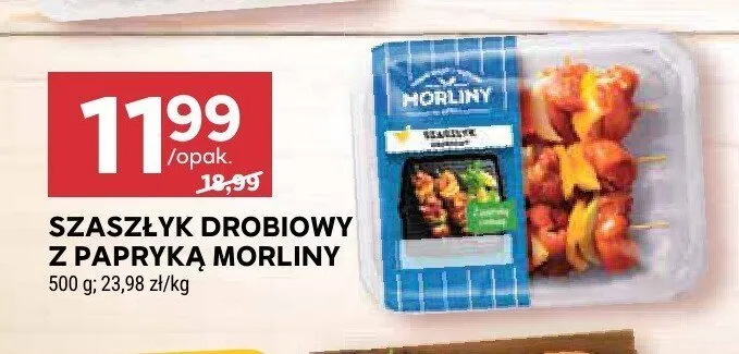 Szaszłyk drobiowy z papryką Morliny promocja w Stokrotka