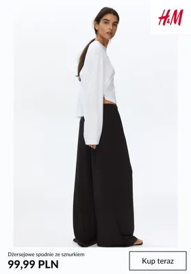 Spodnie dżersejowe ze sznurkiem H&M promocja w H&M