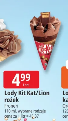 Lody Kit Kat/Lion rożek promocja w Leclerc