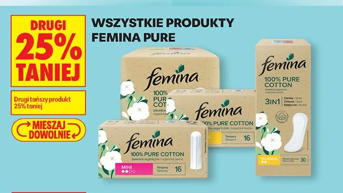Produkty Femina Pure promocja w Biedronka