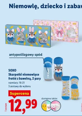 Skarpetki niemowlęce frotté z bawełną, 2 pary promocja w Lidl