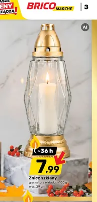 Znicz szklany promocja w Bricomarche
