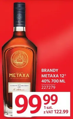Brandy Metaxa 12* 40% 700 ml promocja w Selgros