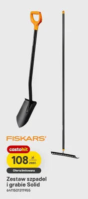 Zestaw szpadel i grabie Solid Fiskars promocja w Castorama