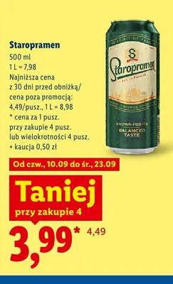 Piwo Staropramen promocja w Lidl