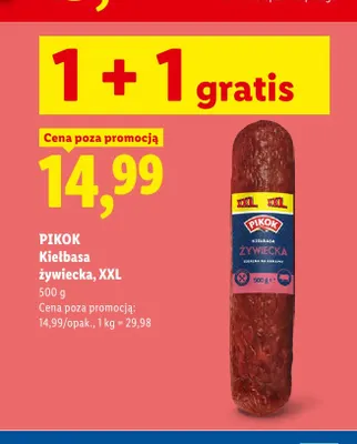 Kiełbasa żywiecka Pikok XXL promocja w Lidl
