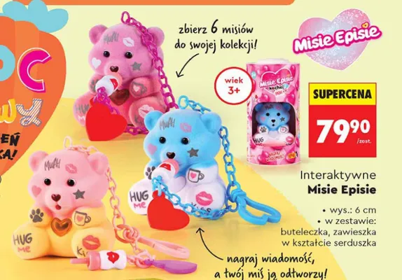 Interaktywne Misie Episie wys. 6cm promocja w Biedronka