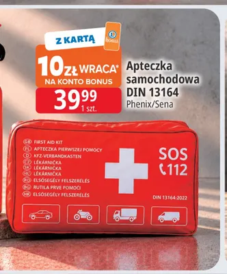 Apteczka samochodowa DIN 13164 Phenix/Sena promocja w Leclerc