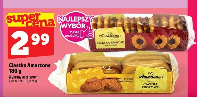 Ciastka zbożowe Amartone promocja w TOPAZ