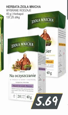 Herbata Zioła Mnicha na oczyszczanie promocja w Słoneczko