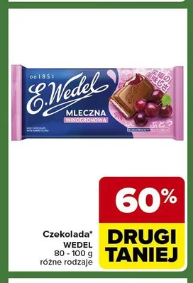 Czekolada mleczna winogronowa E.Wedel 80-100g promocja w Carrefour Express