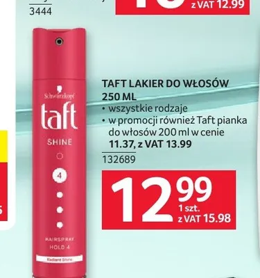 Lakier do włosów Taft promocja w Selgros