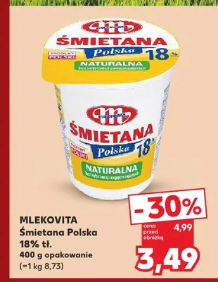 Śmietana Polska Mlekovita 18% promocja w Kaufland