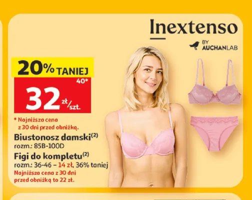 Figi damskie do kompletu Inextenso promocja w Auchan