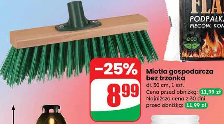 Miotła gospodarcza bez trzonka promocja w Dino